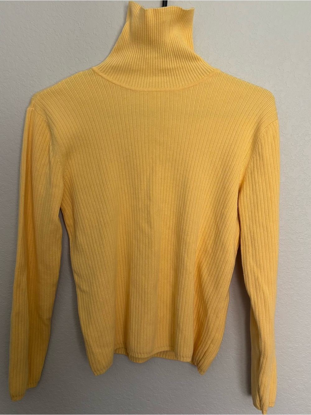 Talbots Yellow Ribbed Turtleneck Sweater